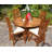 Warner Round Teak Solid Wood Foldable Outdoor Dining Table Umbrella Hole , 47 " W 47 " D