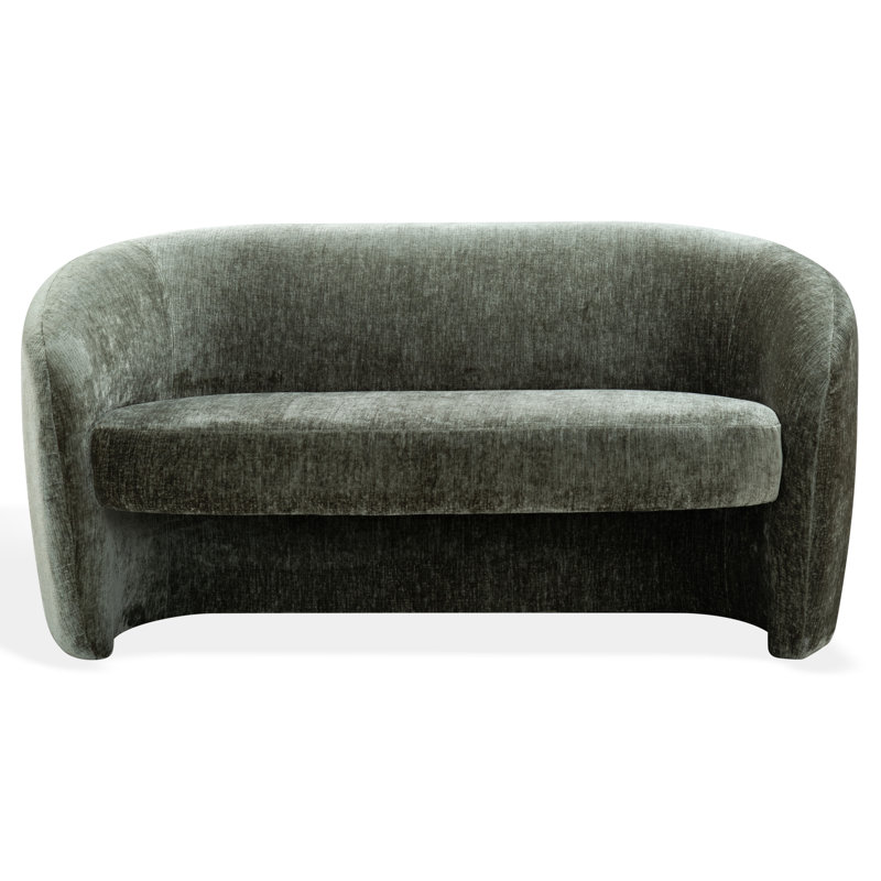 Causeuse à accoudoirs arrondis 60,6 po Roland, Chenille verte