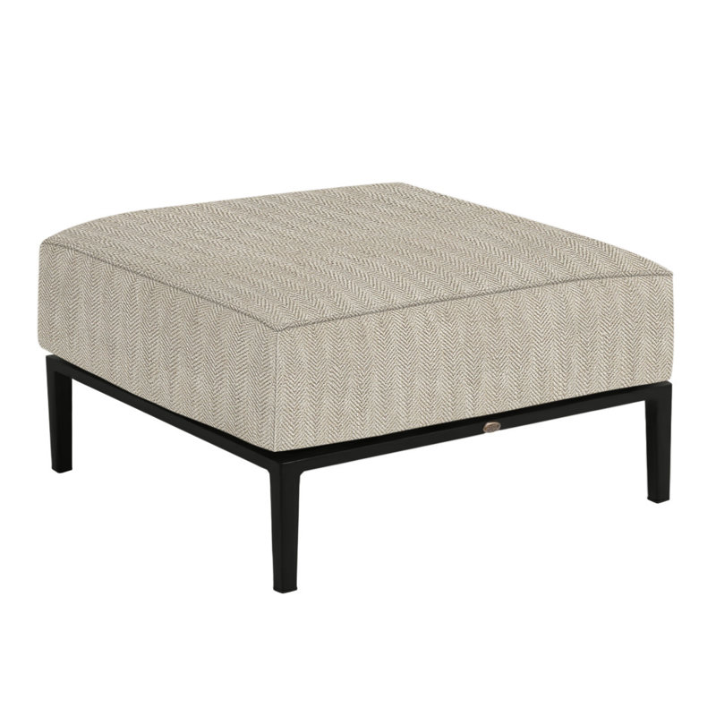 Havana Ottoman, Herringbone Sand, Chalk/Natural Cane, Welt/Standard fill