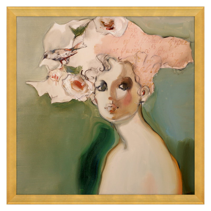 "Oiseaux et roses" par Ilku, Elena, H 30 po x l 30 po