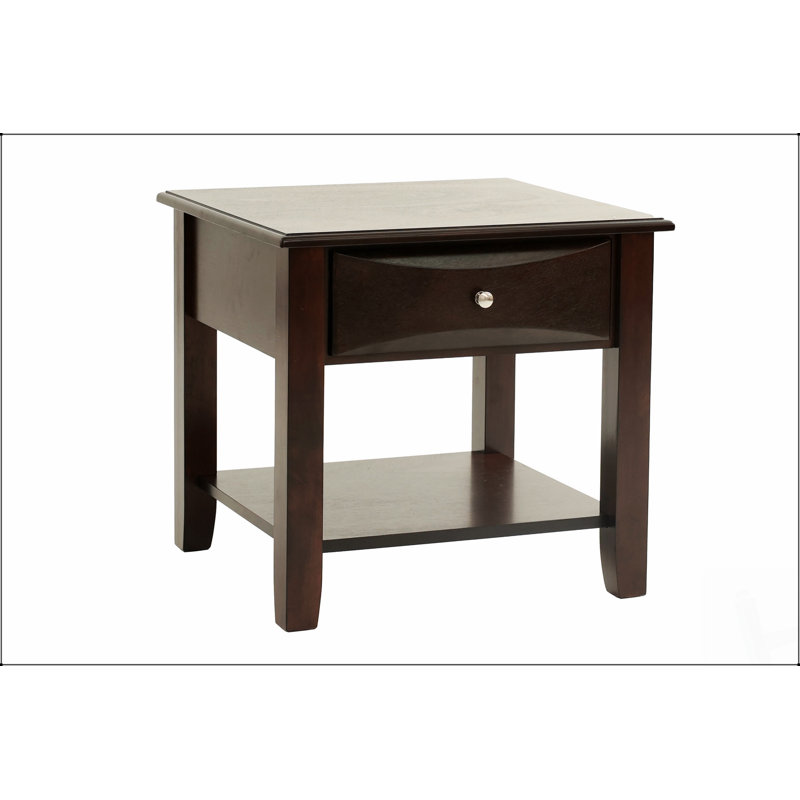 Ensemble de 3 tables d'appoint avec tiroirs en bois classiques et rangement ouvert pour le salon, parfait pour un décor traditionnel et contemporain