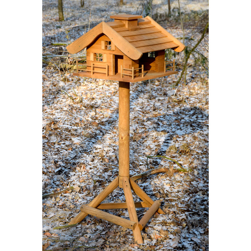 Alphonzia Wood Pole Decorative Bird Feeder