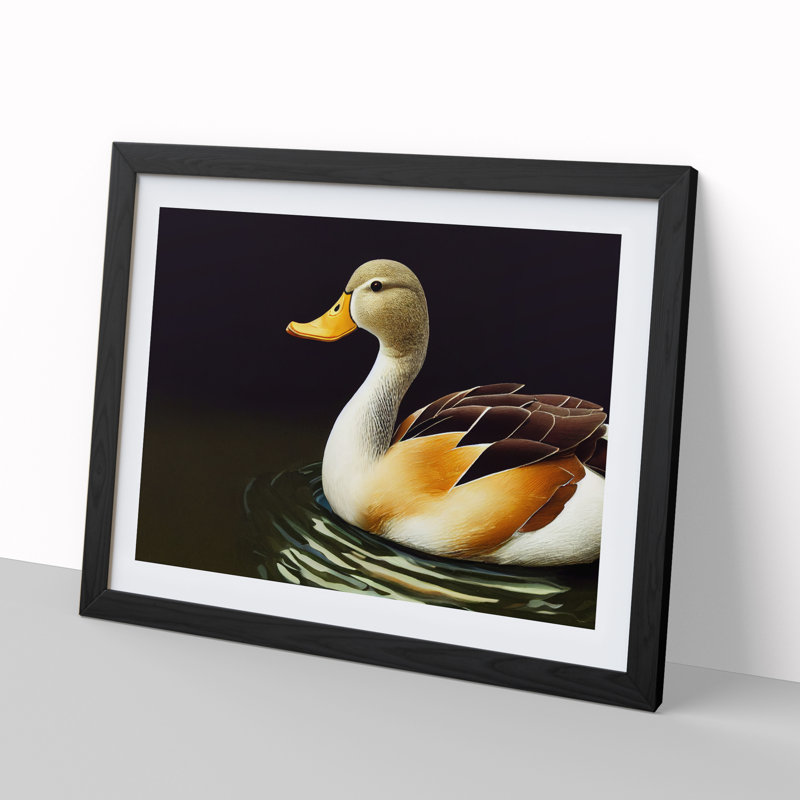 Beguiling Duck - Single Picture Frame Print, Black Framed, 46cm H x 64cm W x 2cm D