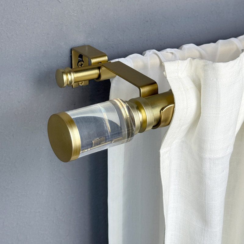 Ensemble de tringle à rideaux double réglable 1-1 / 8 po, style moderne pour habillage de fenêtre en couches, 72" - 144"