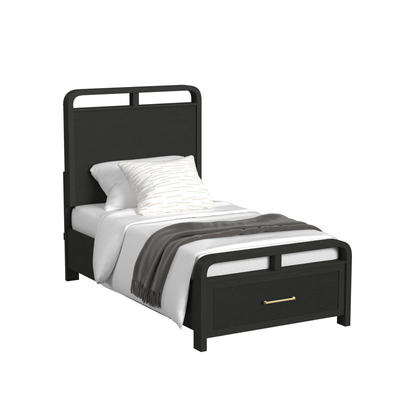 Lit simple avec rangement Busey, Simple