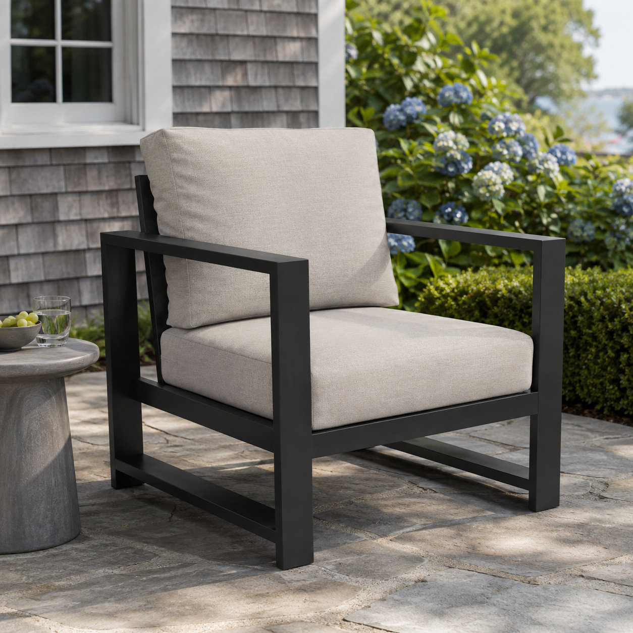 Dulcie Sunbrella® Patio Lounge Chair, Sunbrella® Cast Silver