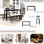 6 tables de salle à manger avec tablette à hauteur de comptoir, 4 chaises et banc pour une collection de style familial, et une tablette de qualité-1258848845