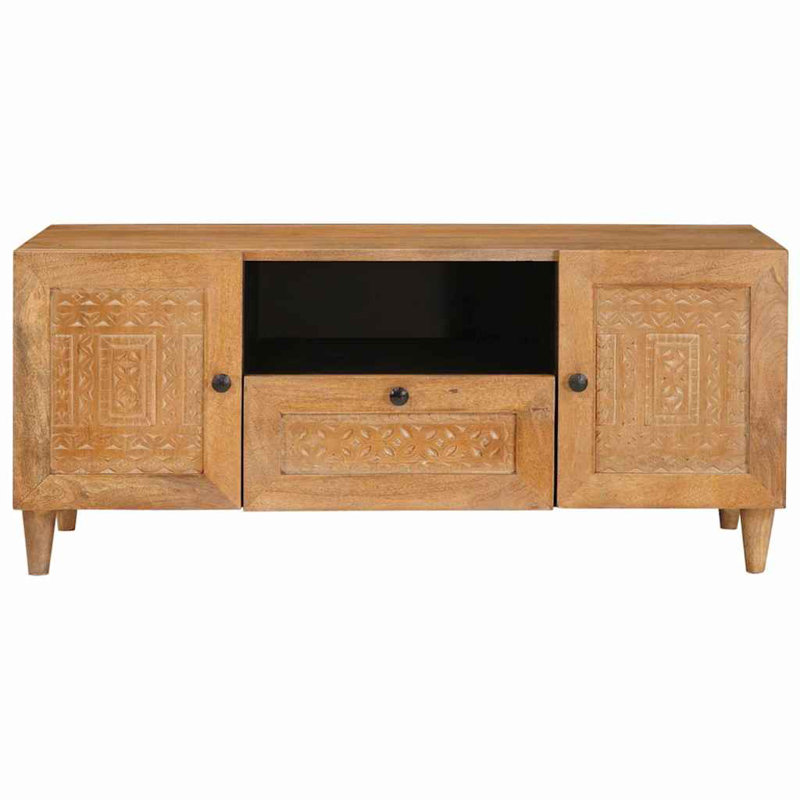 TV Cabinet 105 X 33 X 46 Cm Solid Mango Wood, Light Brown