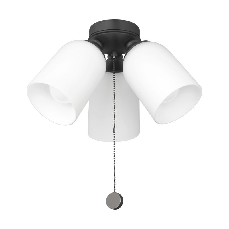 Ventilateur de plafond à 3 lumières à intensité variable Visual Comfort, Nuit noire