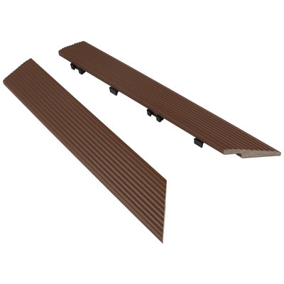 Carreau de terrasse en composite 2 "x 12" Quick Corner Fascia en séquoia californien (2 pièces / boîte)