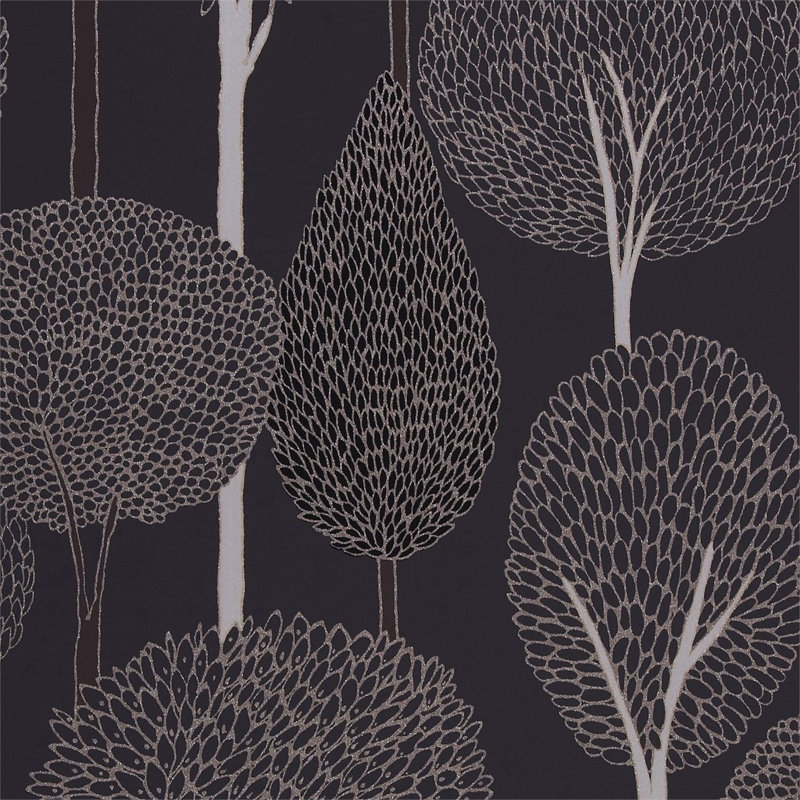Silhouette 10.05m x 52cm Wallpaper Roll, Silver Charcoal And Slate