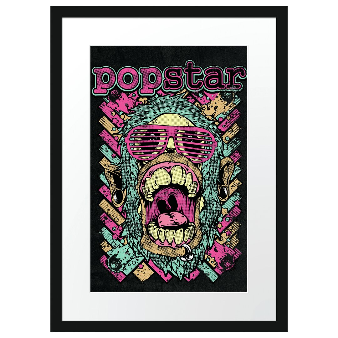 Gerahmtes Poster Pop Star Black