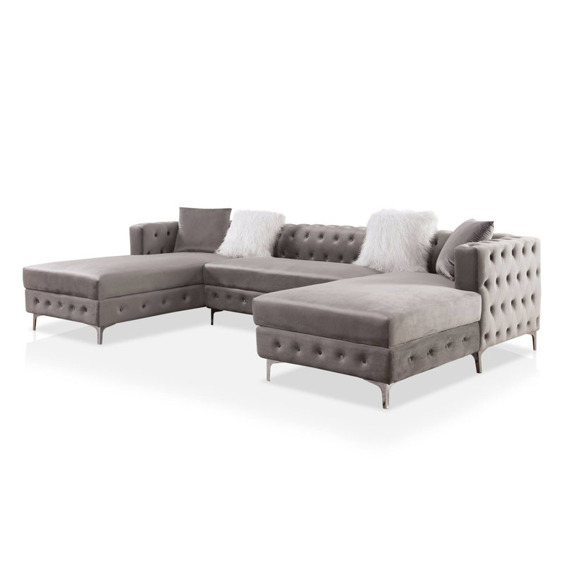 Canapé modulaire de 127 po de largeur, gris, Gris