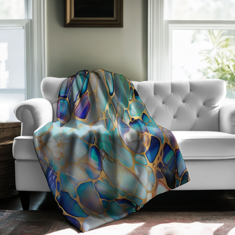 Motif de balise maritime - 1 pièce Sherpa Premium, L 50 po x L 60 po, Motifs de prisme opalescent
