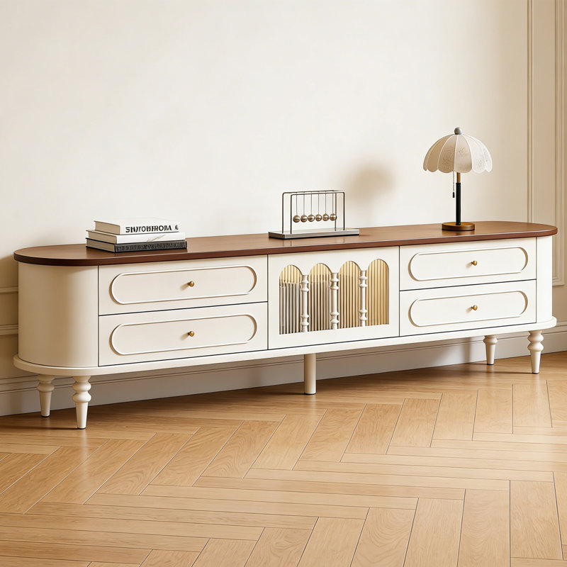 Meuble télé de rangement de style français, H 20,9 po x L 70,9 po x l 15,7 po