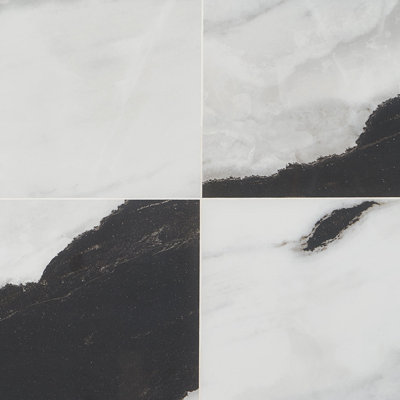 12" x 24" Polished Marble Look Porcelain Floor and Wall Tile
