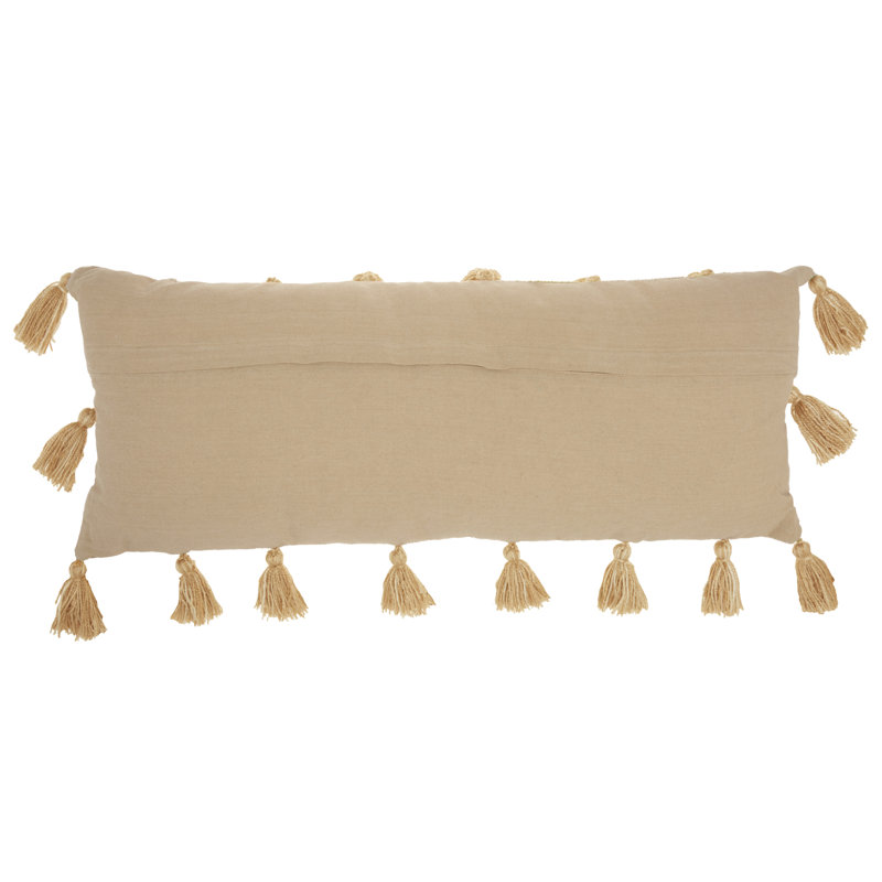 Tassels Throw Pillow, Mustard