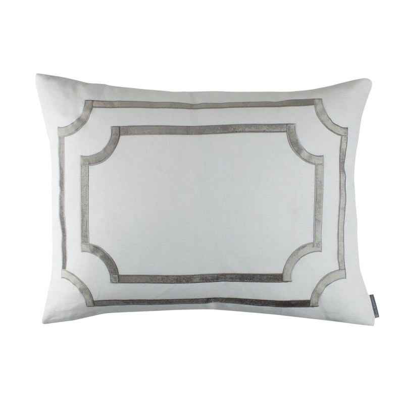 Mozart Linen Lumbar Pillow Cover & Insert, Silver, 20" x 26"