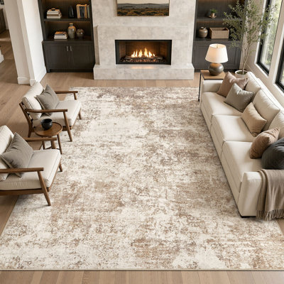 Washable Retro Abstract Rug, Stain Resistant Carpet for High Traffic Areas