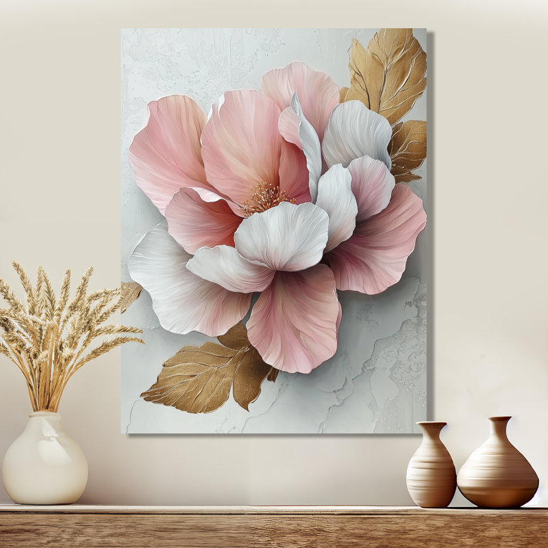 Eury - Décoration murale florale, Toile tendue, Ne s’applique pas, H 20 po x l 12 po