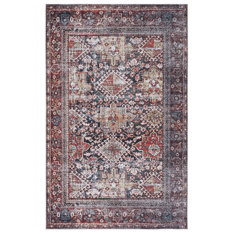 Allan Washable Oriental Indoor Rug, Rectangle 3' x 5'