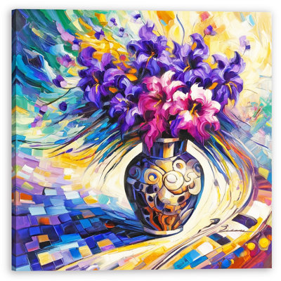 Reproduction d'art sur toile à tourbillons colorés