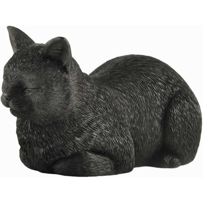Black Cat Sleeping Figurine