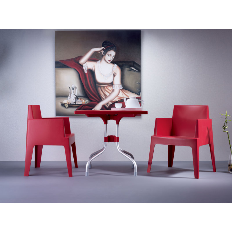 Table bistro en plastique / résine, Rouge