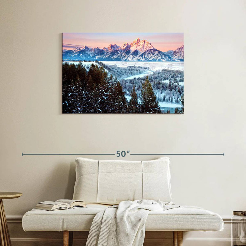 Alvord Grand Teton, lever de soleil en hiver, H 24 po x l 36 po
