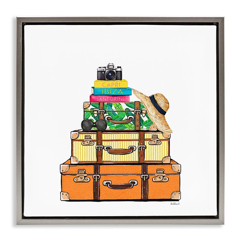 Valises de voyage et cadre flottant pour appareil photo, design par Amanda Greenwood, H 25 po x l 25 po