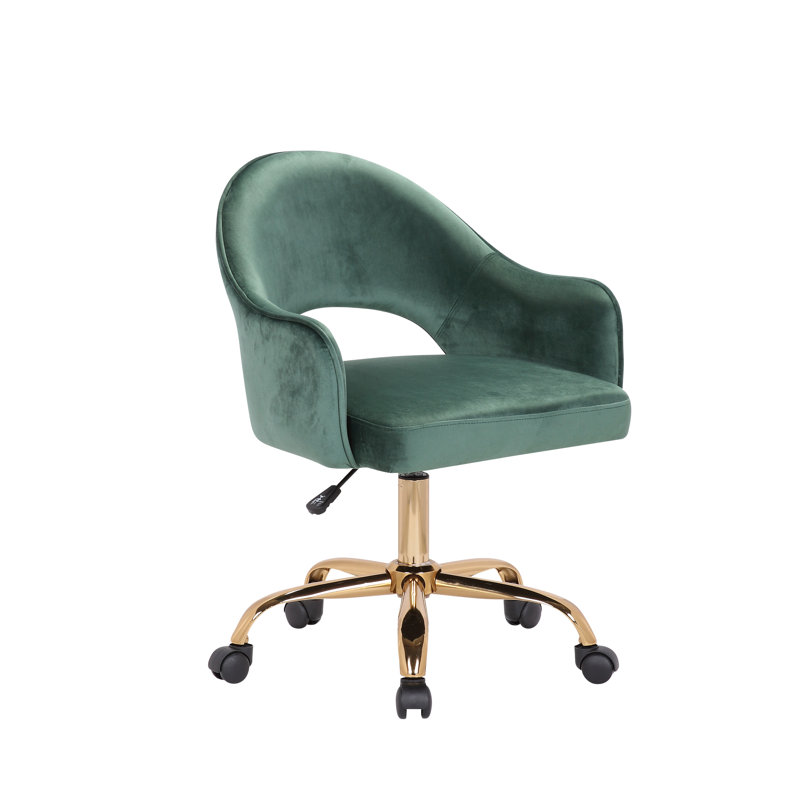 Velvet Office Chair, Green