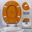 Toilet Seat Brown With A Wood-grain Finish.