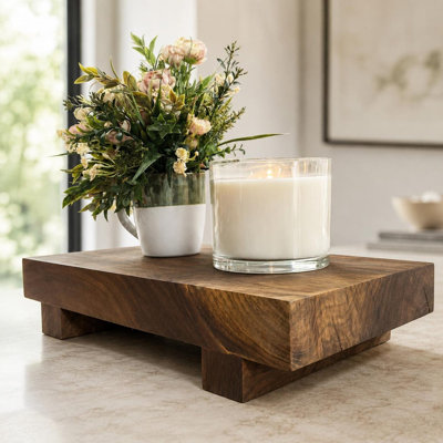 Handmade Walnut Wood Riser, Tabletop Plant Stand, Candle Display Shelf