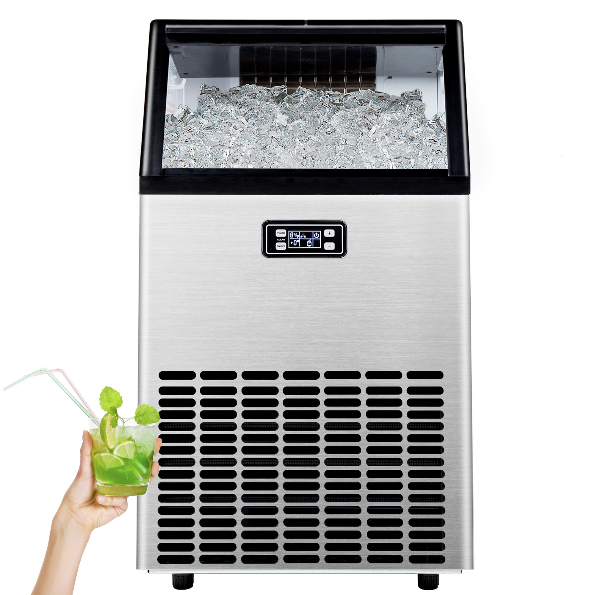 R.W.FLAME 100 Lb. lb. Daily Production Cube Clear Ice Commercial Under Counter  Ice Maker & Reviews
