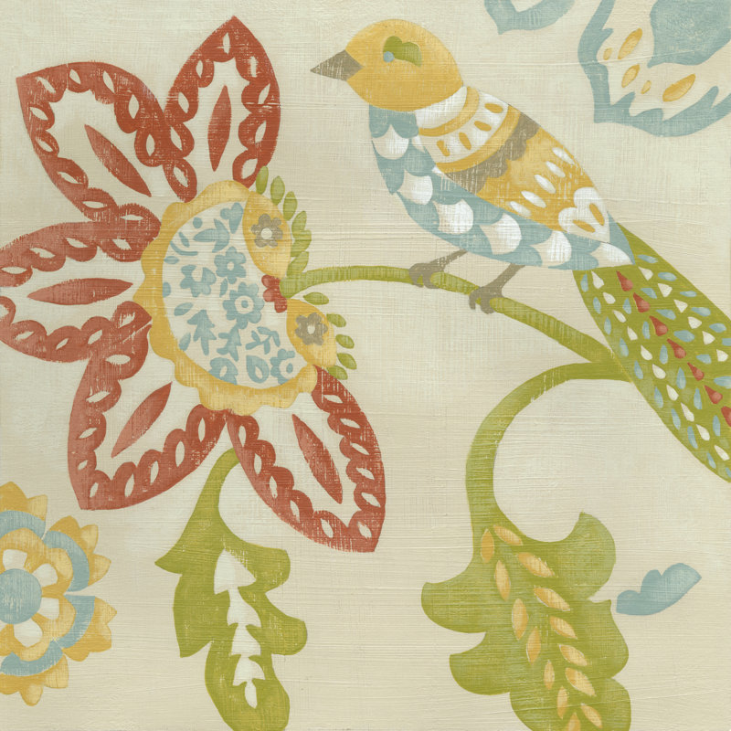 Linen Songbird II by Chariklia Zarris - Wrapped Canvas Art Prints, 30cm H x 30cm W