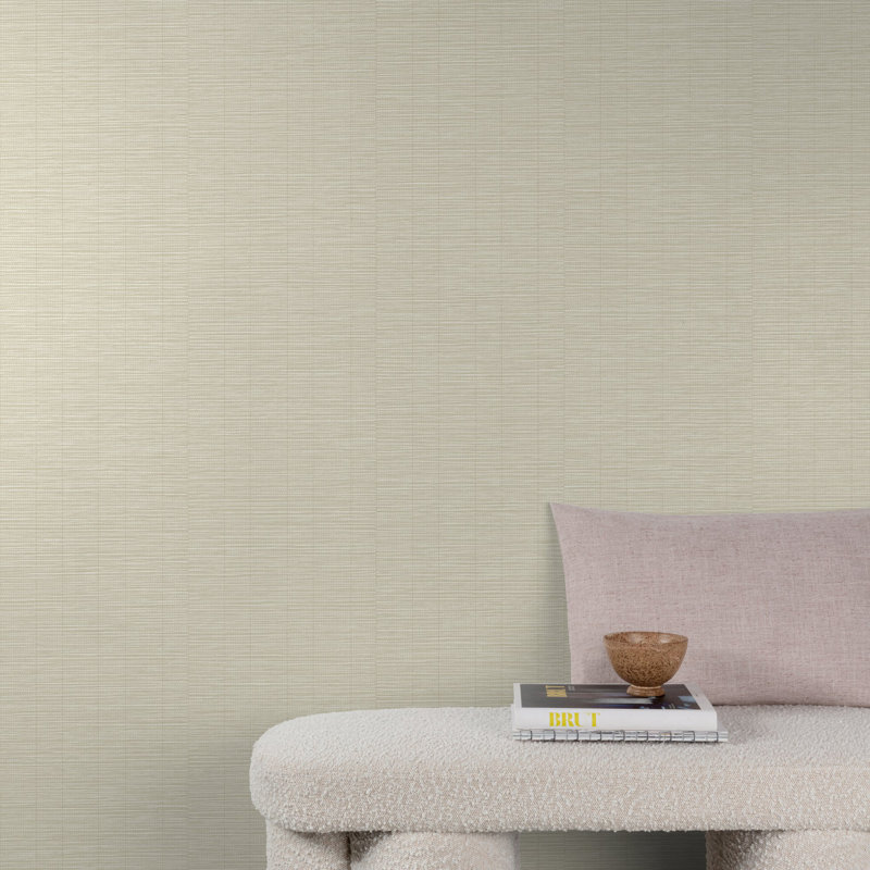 Structured Walls Collection Bamboo Plain Wallpaper Roll, Grey