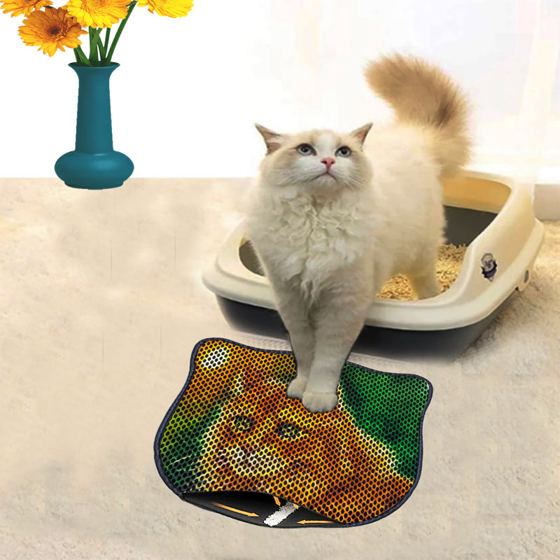 Durable Cat Litter Mat, 15.7 x 19.7 inches | 50% PVC / 50% Polyester, Machine Washable & Vacuum Friendly | Perfect for Easy Cleanup, Non-Slip Design to Keep Your Home Clean & Fresh, Ideal for Pet Owners