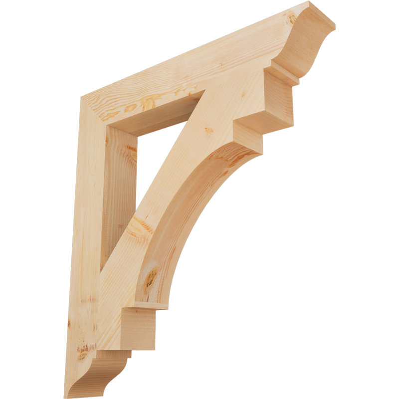 H 5.5'' W D Wood Bracket / Corbel, Douglas Fir, 42" H x 5.5" W x 38" D