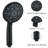 Matte Black Handheld Shower With 7 Spray Settings And Adjustable Support High Head Functions Hose