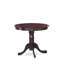 L'ensemble de table de cuisine 5 pièces pour 4 personnes comprend une table de salle à manger ronde avec piédestal et 4 chaises de salle à manger rembourrées en lin, cappuccino-809851787-817281657-817281658