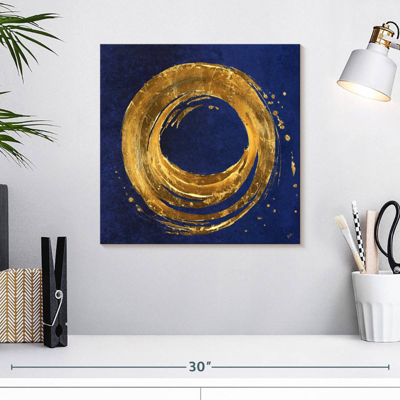 Gold Circle On Blue