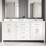 Domela 72" W x 22" x 35" H Double Sink Vanity with Power Bar and Drawer Organizer
