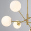 Lustre en verre de lait sphérique spoutnik 39 lumières Mid-Century 39 po