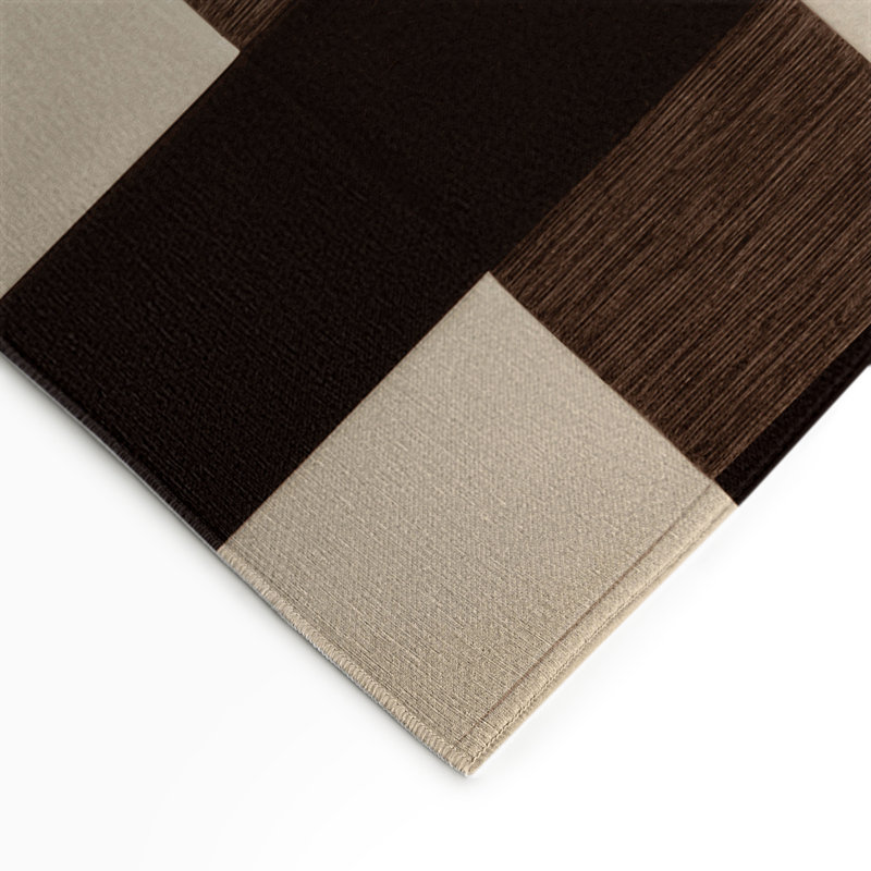 Tapis d'intérieur et d'extérieur à carreaux beige, Rectangulaire 3 pi x 5 pi