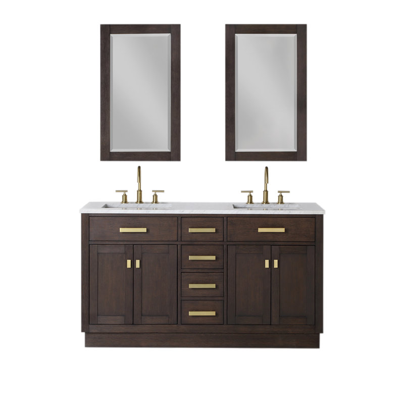Ashanda 72'' W Single Vanity, Brown Oak, 60"