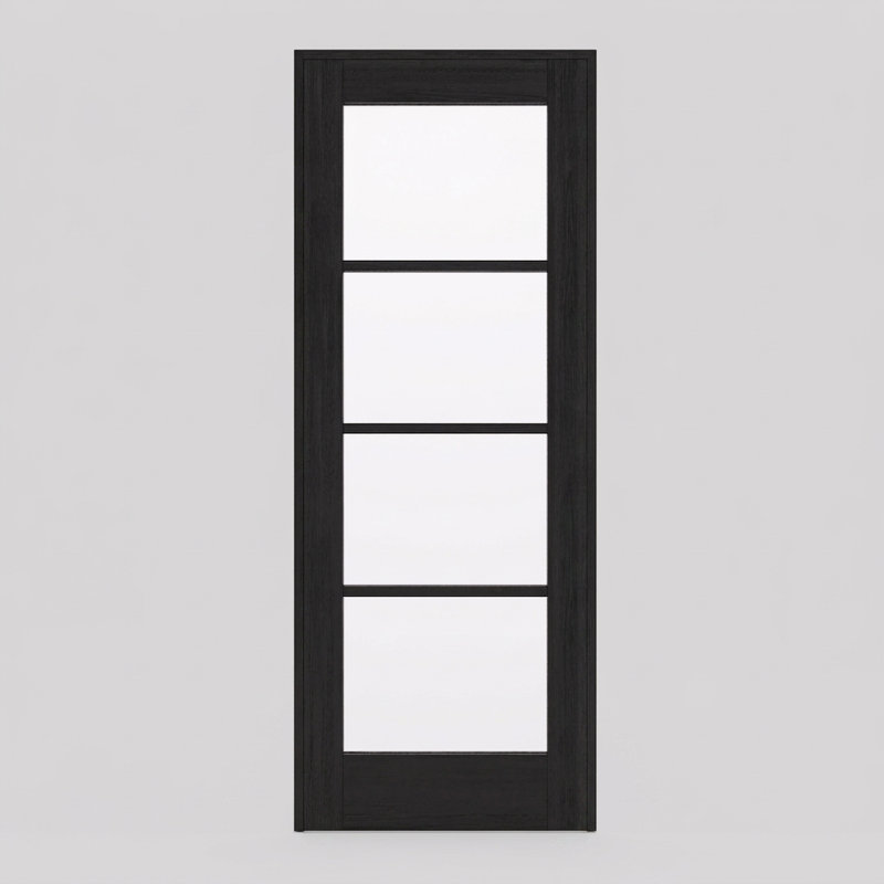 Porte d'extérieur 96 po Slab Acajou, SDL 4 Lite, sans finition, 36 po x 96 po [porte de 36 po]