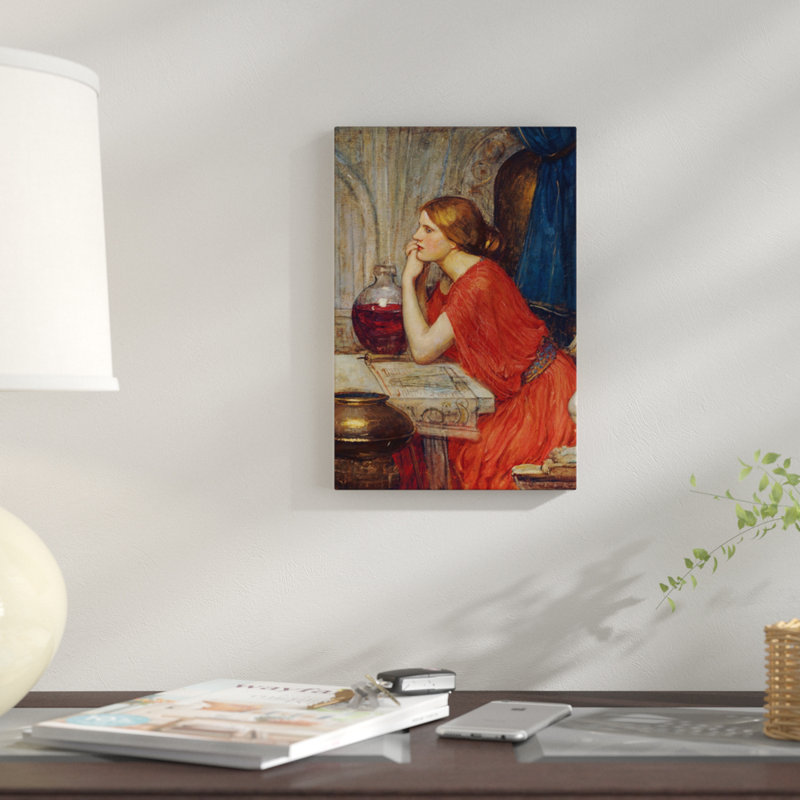 « circe, c. 1911-14 » par john william, impression sur toile waterhouse, H 12 po x l 8 po x P 0,75 po, Pas de tapis