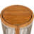 16.9" Patio Side Table In Wood, Handwoven Rope Embellishment, Aesthetic, All-weather Resistance, Color Scheme
