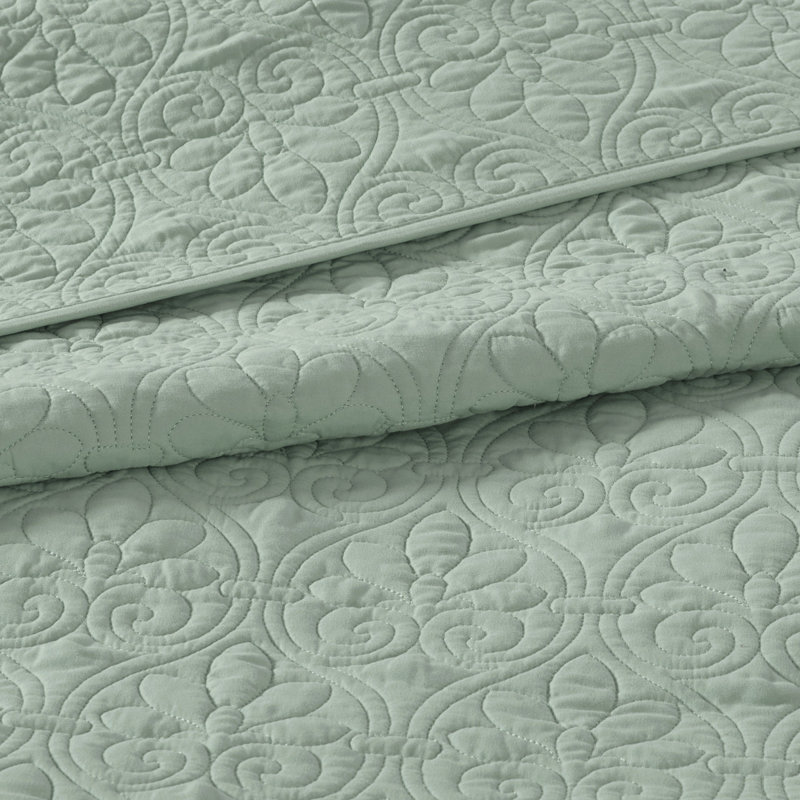 Seafoam King Reversible Microfiber Bedspread Set