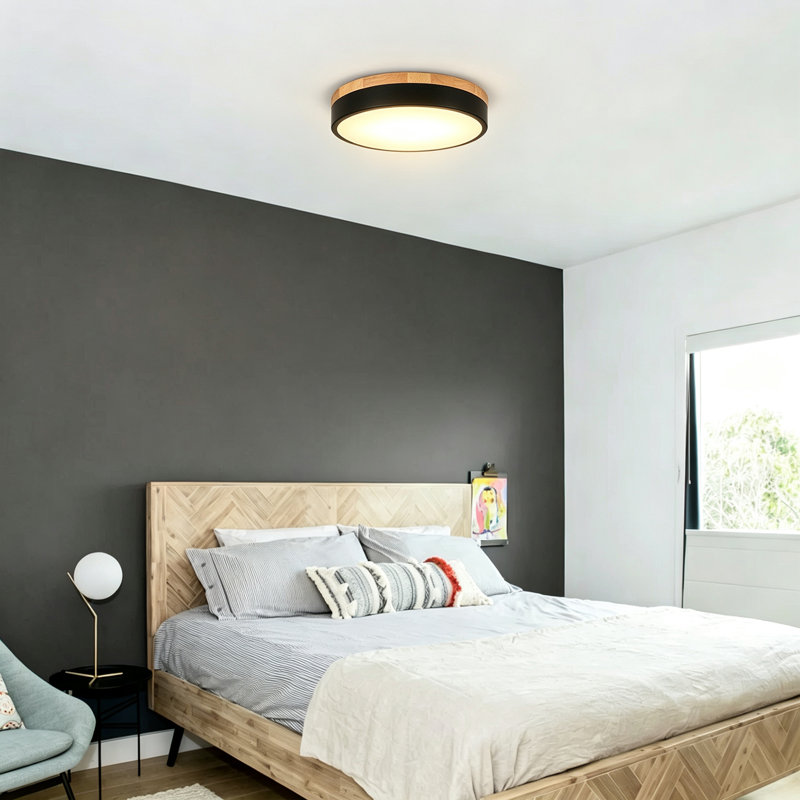 Luminaire de plafond encastré à DEL en bois Modern Modern Design